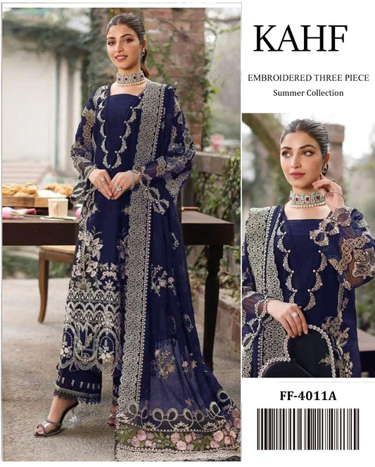 Fiddani Designer Airjet Lawn Unstitched Suit – Embroidered Front, Daman, Sleeves & Dupatta