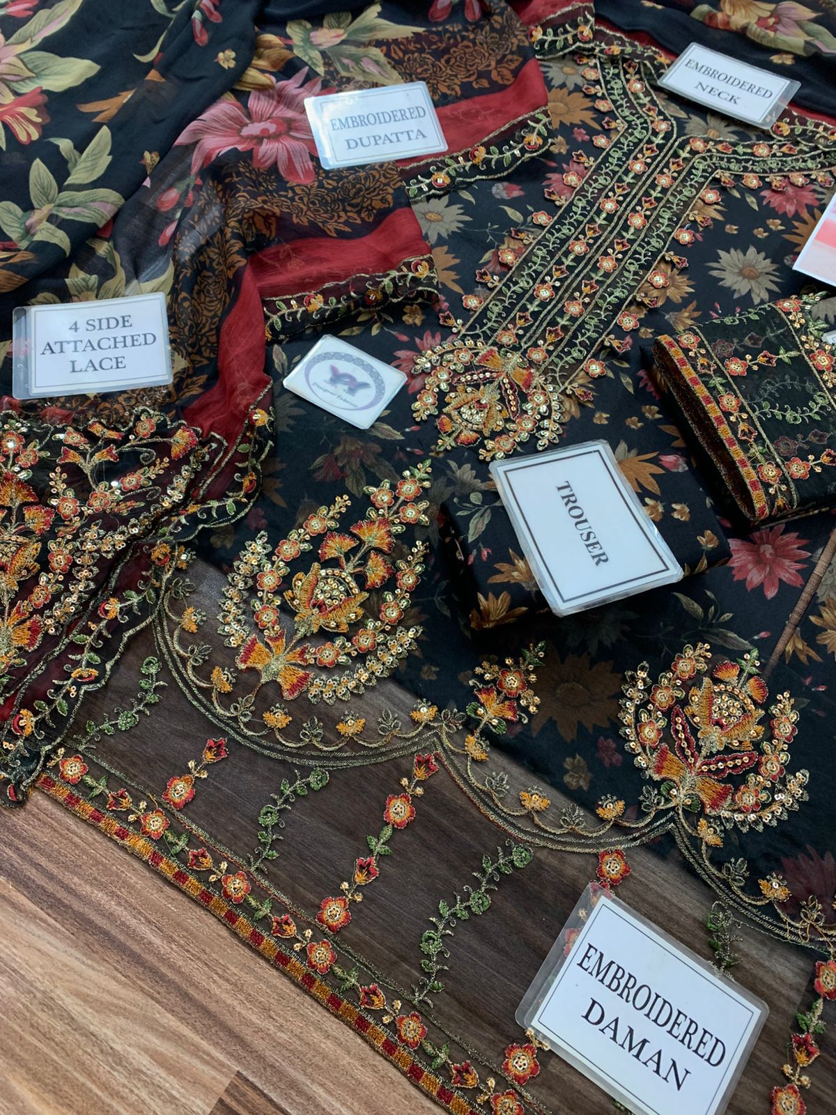Unstitched Lawn Suit with Chiffon Dupatta – Premium Replica Collection