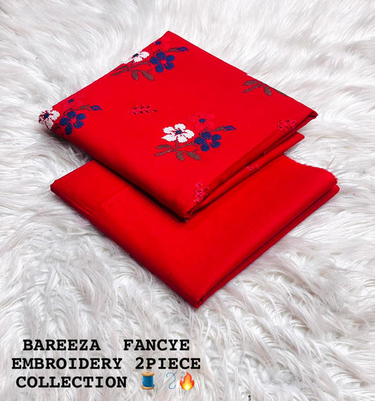 Bareeza Fancy 2-Piece Unstitched Embroidered Lawn – Premium Collection