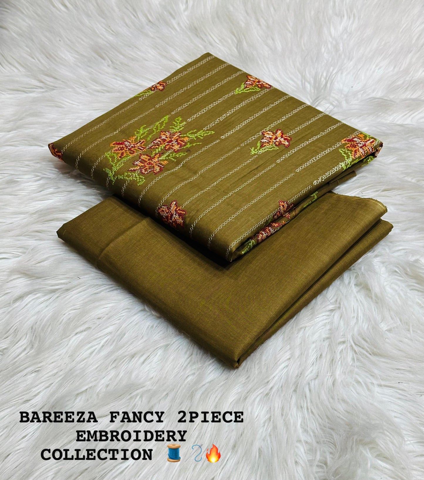 Bareeza Fancy 2-Piece Unstitched Embroidered Lawn – Premium Collection