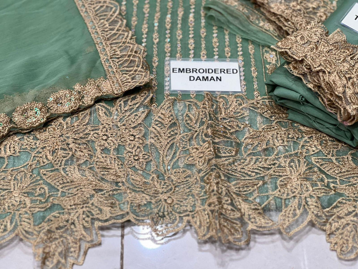 Unstitched Replica Chiffon Suit with Malai Trouser – Premium Collection