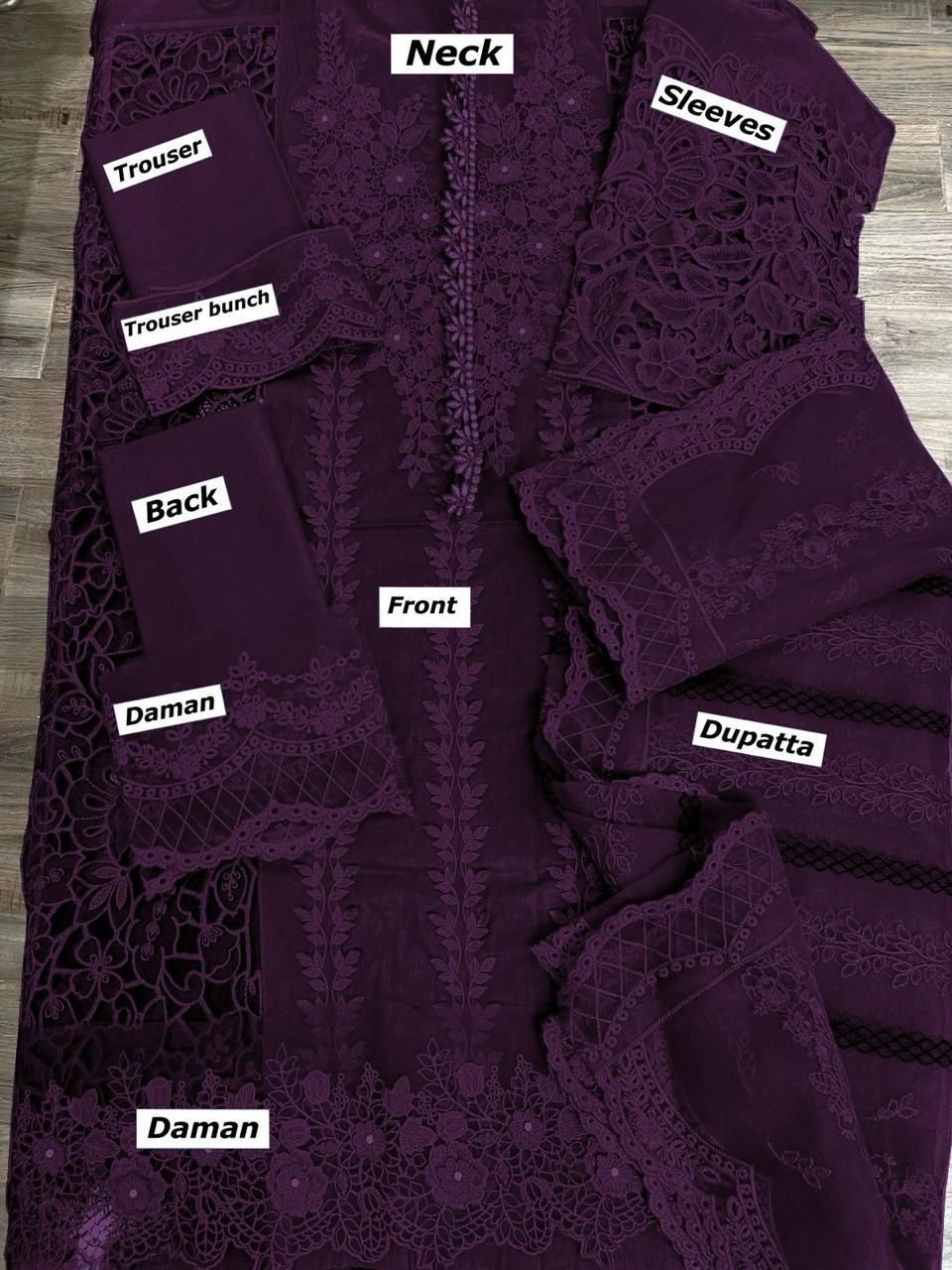 Maria B Latest Collection – Premium 3 Piece Embroidered Suit with Organza Dupatta & 3D Work