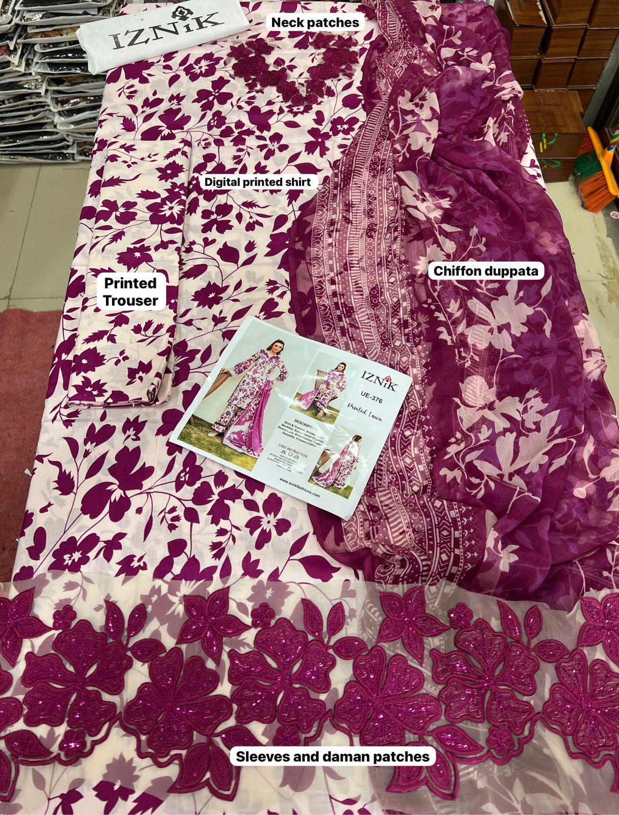Luxury 3 Piece Lawn Unstitched Collection – Digital Printed Shirt with Chiffon Dupatta