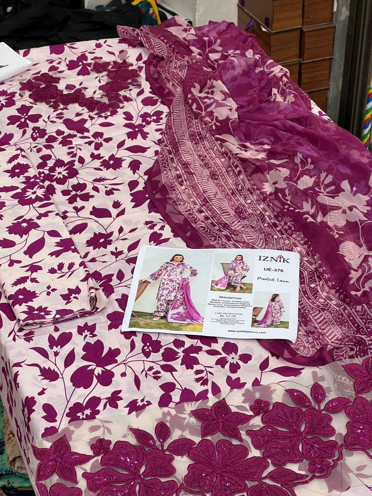 Luxury 3 Piece Lawn Unstitched Collection – Digital Printed Shirt with Chiffon Dupatta