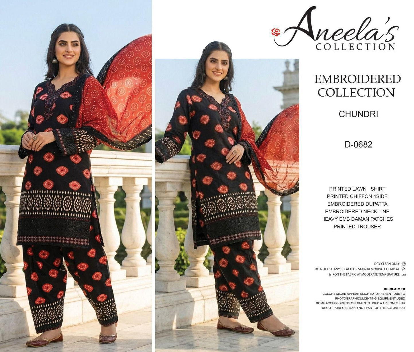 Aneela Chundri Collection Vol 3 Unstitched Heavy Embroidered Lawn Suit